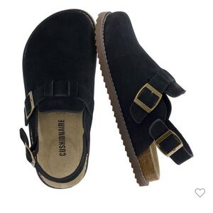 CUSHIONAIRE Suede Clogs Adjustable Slingback Clog Memory Foam Black  9.5 NWOT